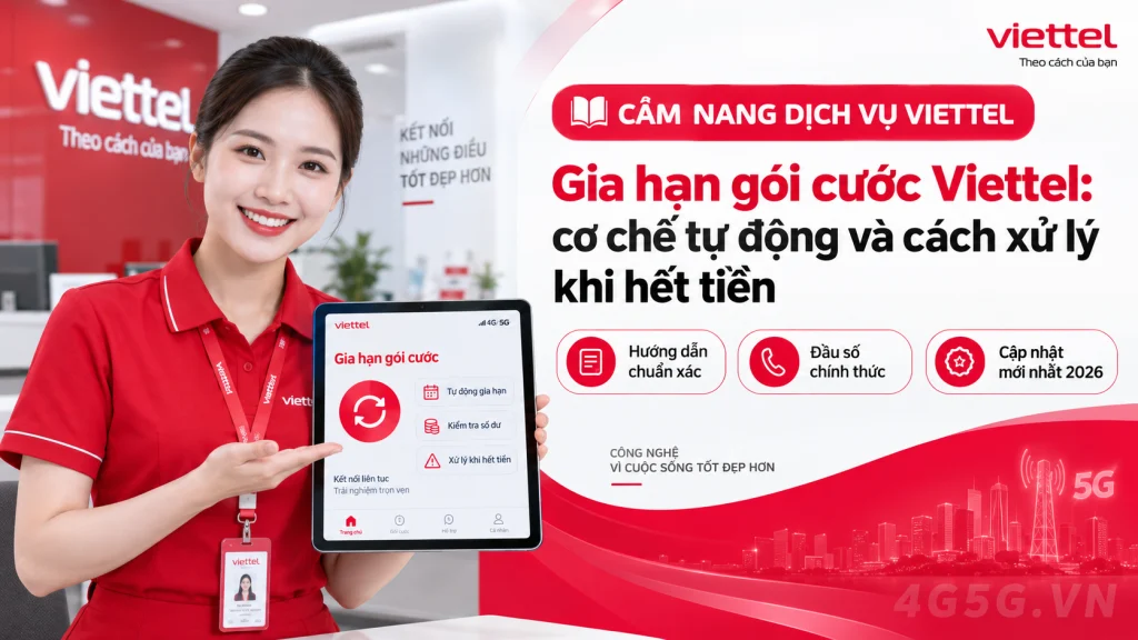 Ảnh đại diện gói cước Cách Gia Hạn Data Viettel 2026: Gói SD135 5GB, Mẹo Khi Hết Tiền