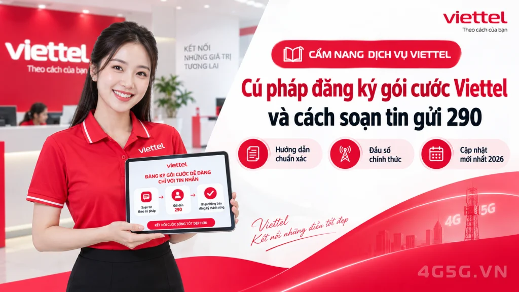 Ảnh đại diện gói cước Cú Pháp Đăng Ký 4G Viettel 2026: SD135 5GB/Ngày, Gửi 290