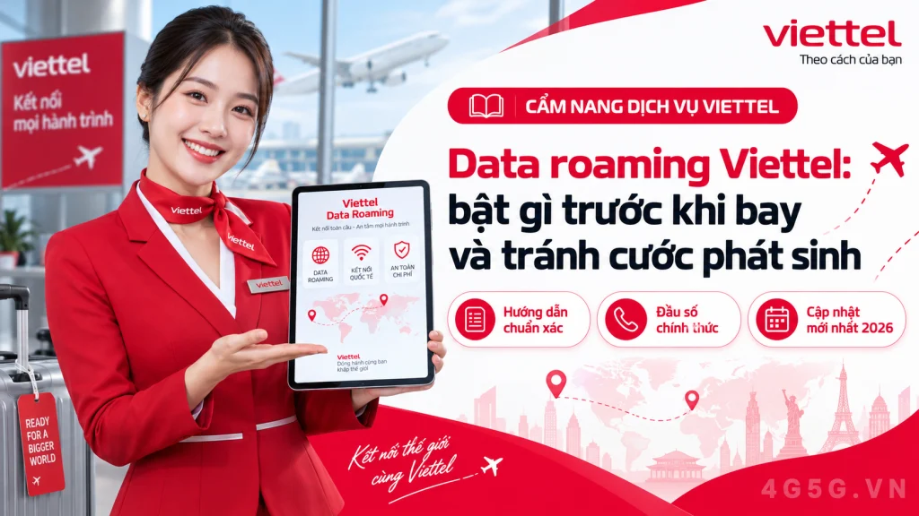 Ảnh đại diện gói cước Đăng Ký Roaming Viettel Đi Nước Ngoài 2026: DR7S 6GB, Từ 50K