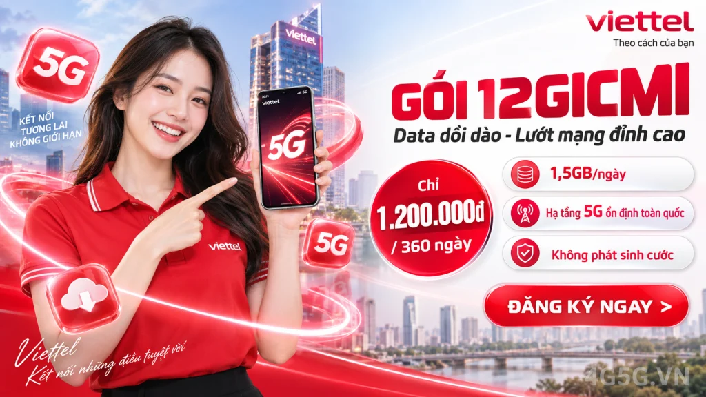 Ảnh đại diện gói cước Gói 12GICMi Viettel – 1.200.000đ cho 360 ngày, 1,5GB mỗi ngày