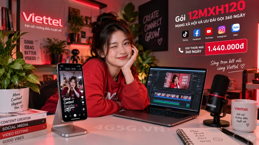 Ảnh đại diện gói cước Gói 12MXH120 Viettel – mạng xã hội và ưu đãi gọi 360 ngày, giá 1.440.000đ