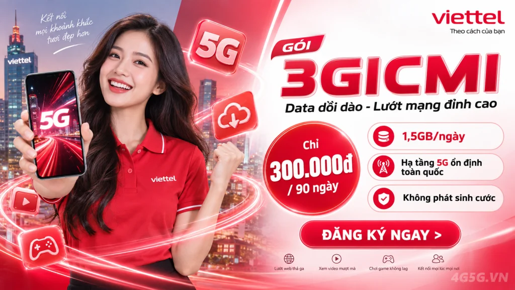 Ảnh đại diện gói cước Gói 3GICMi Viettel – 300.000đ cho 90 ngày, đúng một học kỳ