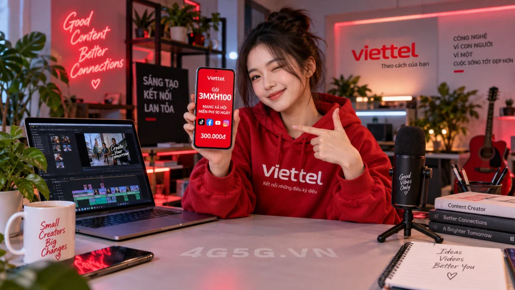 Ảnh đại diện gói cước Gói 3MXH100 Viettel – mạng xã hội miễn phí 90 ngày, giá 300.000đ