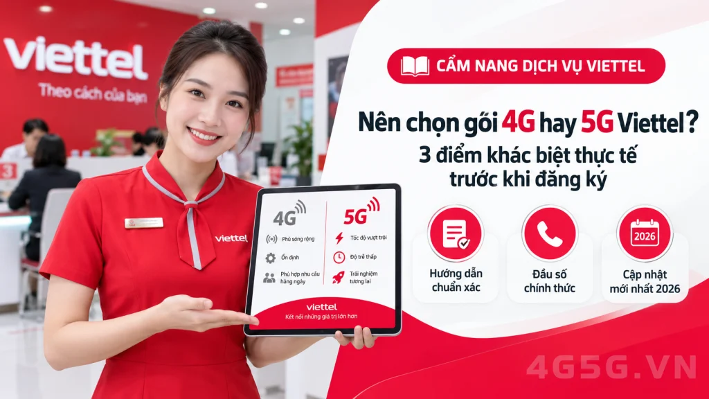 Ảnh đại diện gói cước Nên Chọn Gói 4G Hay 5G Viettel 2026? 5G150 6GB/Ngày, Từ 135K