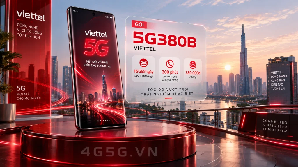 Ảnh đại diện gói cước Gói 5G380B Viettel – 15GB/ngày (450GB) kèm 300 phút gọi, 380.000đ
