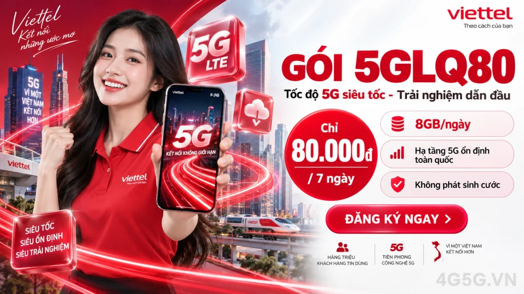 Ảnh đại diện gói cước Gói 5GLQ80 Viettel – 80.000đ cho 7 ngày, 8GB/ngày kèm data riêng Liên Quân