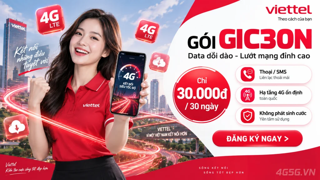 Ảnh đại diện gói cước Gói GIC30N Viettel là gì? Cước gọi 30.000đ dành riêng cho học sinh, sinh viên