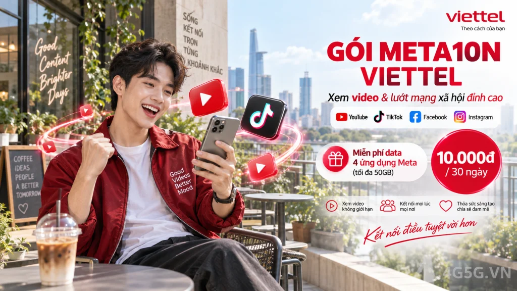 Ảnh đại diện gói cước Gói META10N Viettel – 10.000đ cho data Facebook, Instagram, Threads và Messenger