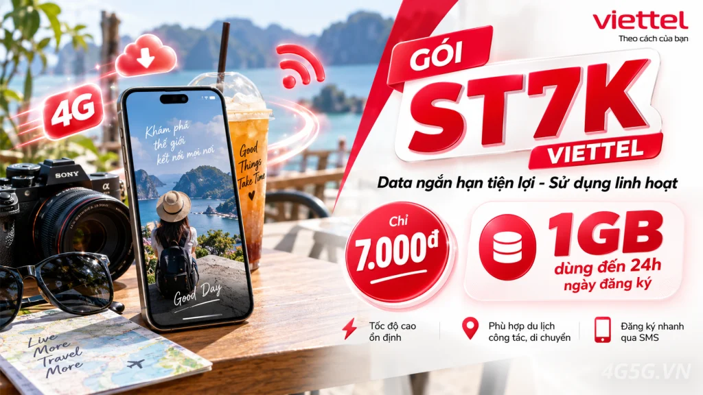 Ảnh đại diện gói cước Gói ST7K Viettel 7.000đ/ngày (1GB data dùng trong ngày)
