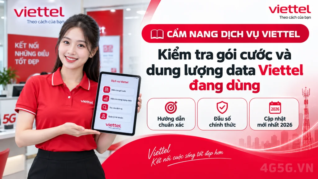 Ảnh đại diện gói cước Cách Kiểm Tra Data Viettel 2026: KTTK Gửi 191, Gói SD135 5GB