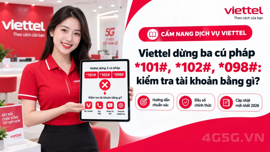 Ảnh đại diện gói cước Viettel Dừng *101#, *098# 2026: Đổi Sang TK Gửi 191, Gói SD135